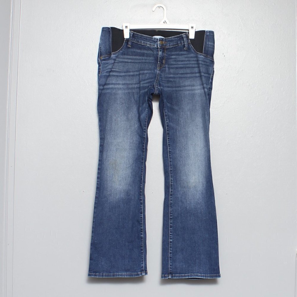 Isabel maternity skinny bootcut dark wash jeans